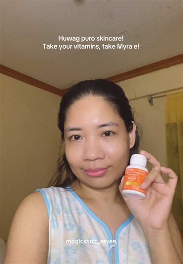 Huwag puro skincare! Take your vitamins, take Myra e! Discover the power of Myra e d-Alpha Tocopherol (Vitamin E)! 🌟 This potent antioxidant helps nourish and protect your skin, giving it a youthful glow. 🧴✨ Say goodbye to dullness and embrace radiance with every application. Don’t miss out on the benefits of Vitamin E for healthy, beautiful skin! 💖 #MyraE #VitaminE #SkincareRoutine #GlowingSkin #HealthyGlow @Myra Philippines