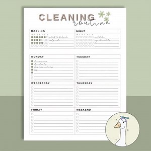 Printable Cleaning Routine Checklist, Editable Canva File (digital Download) - Etsy Australia