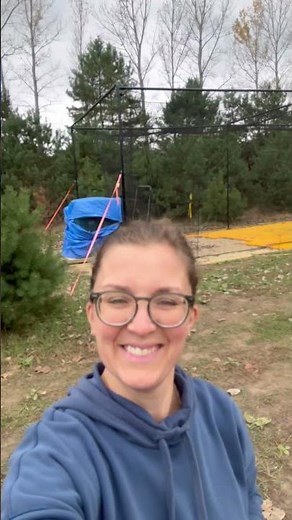 Our backyard transformed... with a new batting cage! ⚾️