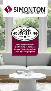 Simonton is honored to receive the Good Housekeeping Seal for its best-selling 5500 & 6500 Double Hung and 6200 & DaylightMax Sliding windows! 🌟 The Good Housekeeping Seal confirms what Simonton customers have known for over 75 years — Simonton windows meet the highest standards of performance, safety and efficiency. Learn more at Simonton.com/goodhousekeeping. #SimontonWindows #GoodHousekeepingSeal #RecognizedforExcellence #ThatsGoodHousekeeping | Simonton Windows & Doors