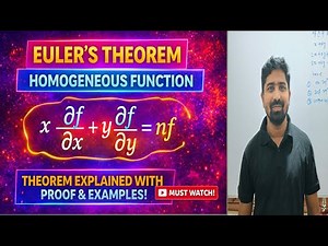 Euler Theorem with proof || Homogeneous function|| Details Explanation With 9 -Example In One Video