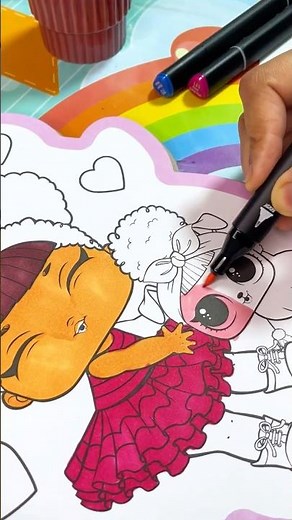 LOL Doll Coloring with Markers | Surprise Dolls Drawing for Kids #shorts #lolsurprise #coloring