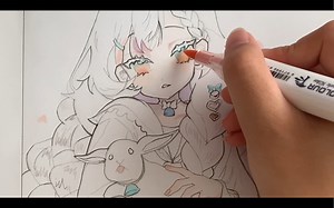 【动漫】色彩练习-动漫人物 彩色部分克制不住的讲解 临摹自插画师夏炉