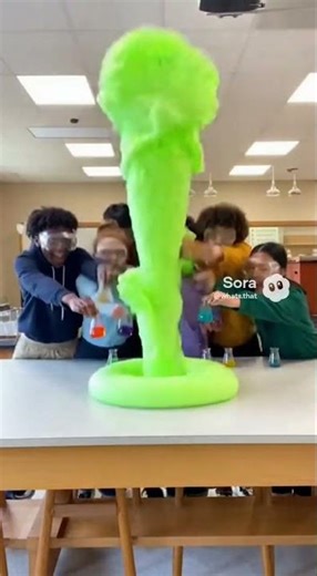 Chemical Reaction EXPLODES! High School Lab Foam Party! #labchaos #stunt