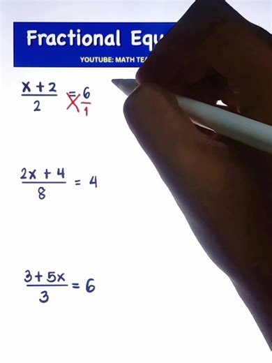 119K views · 1.9K reactions | Fractional Equations‼️ #basicmath #fractions #mathematics #MathTutor #teachergon #math #fractionalequation #mathreview | Ako si Teacher Gon | Facebook