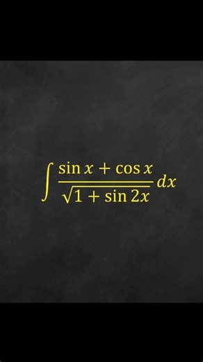 How to Solve ∫ (sinx + cosx) / √(1 + sin2x) dx | Step by step #calculus #integration #maths