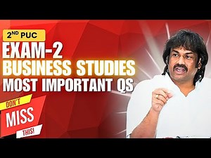 2nd PUC Business Studies Exam-2 Most Important Questions 2025 | Important 8M & 4M Qs