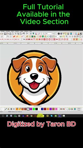 Dog Logo Embroidery Digitizing Tutorial #logo #dog #dogs #dogshorts #embroidery #digitizing