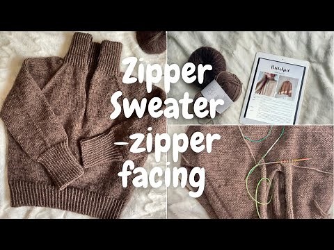 Zipper Sweater - Petite Knit pattern - knitting the zipper facing