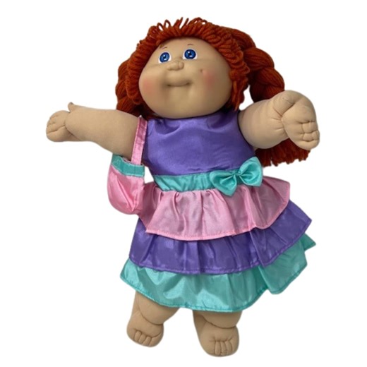Lavender Pink and Green Ruffle Dress for Cabbage Patch Kids | Doll Outfit With Matching Purse - Etsy
