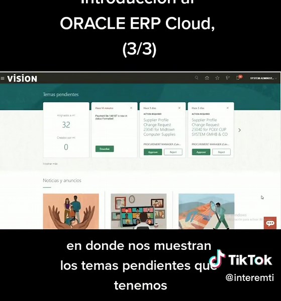 ¡Introducción al Oracle ERP Cloud! Conoce la interfaz y todos los módulos a los que puedes acceder en este software. #negocios #software #softwareengineer #AtreveteAProbar #transformaciondigital #Oracle #ERP #TI