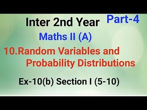 Inter 2nd Year//Maths II (A)//10.Random Variables and Probability Distributions//Ex-10(b), (5-10)