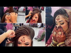 Bridal Hairstyle Full Tutorial by ​⁠‪@OujBeautyParlour‬