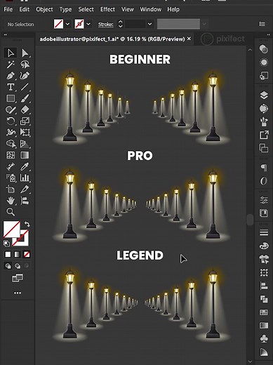 Adobe illustrator 2027 - Transform Street Lights with Distort & Transform in Adobe Illustrator #pixifect #design #graphics #adobephotoshop #photoshop
