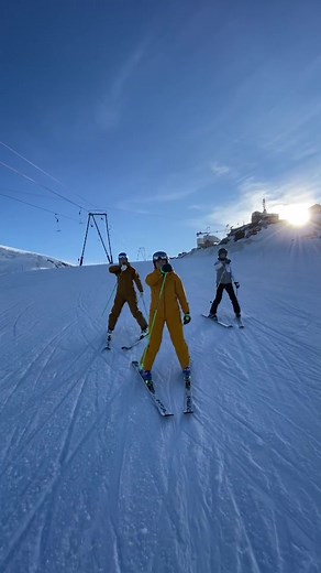 Skiing Dance Fun with Girls in Zermatt