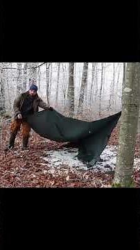 The best tarp setup #survival #adventure #camping #tarp #bushcraft