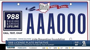 Ohio launches new license plate featuring suicide prevention hotline