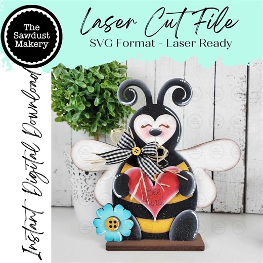 Bee Kind Honey Bee Shelf Sitter Standing Sign File SVG | Bee Laser Cut File | Honey Bee Mantle SVG | Bee Shelf Sitter - Etsy