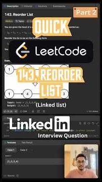 [Part 2] Reorder List - Leetcode 143 - Javascript (Quick)