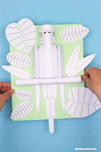 42K views · 318 reactions | 3D paper Macaw! These are so fun to make https://www.thecrafttrain.com/3d-macaw-parrot-craft/ | The Craft Train | Facebook