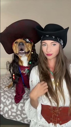 My Dog’s Pirate Transformation is Better Than Mine! 😂#shorts