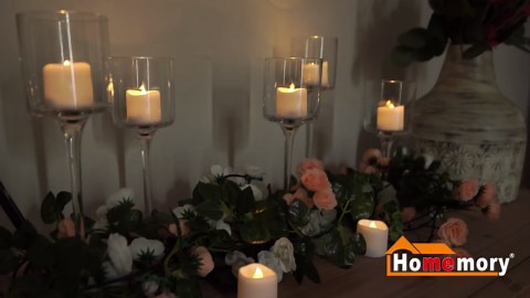 Homemory 12Pack Timer Flameless LED Votive Candles, Long Lasting Battery Operated Tea Light with Timers, 6 Hours On and 18 Hours Off Cycle Automatically for Wedding, Table Decorations (Warm White)