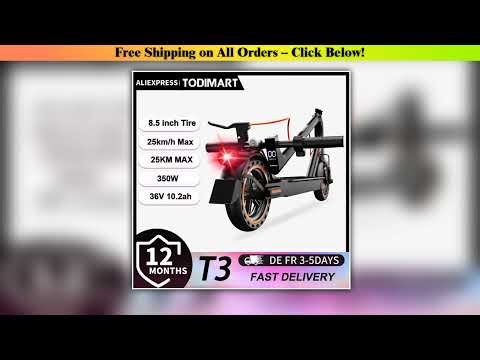 TODIMART T3 8.5 inch Electric Scooter 350W 10.5Ah 30 km/h Scooter for Adults 30km Range honest