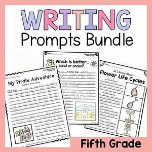 Fifth Grade Writing Prompts Bundle Opinion Narrative Informational Worksheets