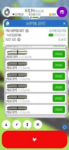 Purchasing Hyperloop Station in Egg Inc.