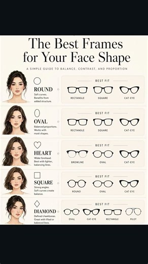 👓 Find the Best Glasses for Your Face Shape! ✨