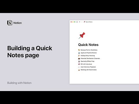 Build a quick notes page in Notion