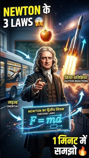 Newton's 3 Laws in 1 Minute 😱 | Class 11 Physics / JEE Mains