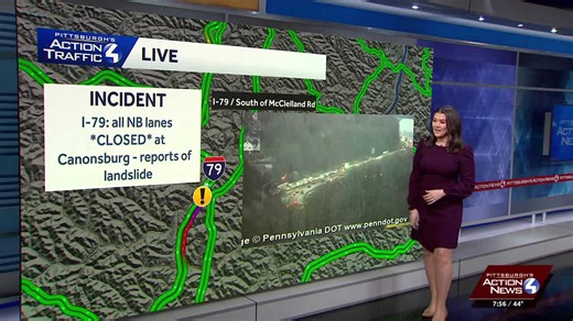 Part of I-79 in Washington County shutdown after 'heavy rocks' fall from hillside