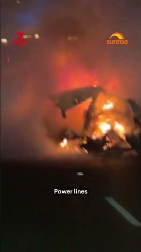 Car splits in half, bursts into flames in crash at Villawood in Sydney's west