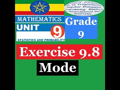 Mathematics Grade 9 Unit 9 Exercise 9.8( Mode )‪@mathT_21‬​