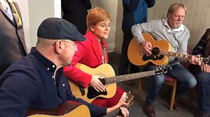 31K views · 563 reactions | WATCH: SNP leader Nicola Sturgeon joins in with a folk band in Dalkeith singing ‘I’m a Believer’, on the first day of the UK general election campaign. | The Herald | Facebook