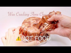 【ASMR】🍫パリパリチョコレートケーキスライム🍰【音フェチ】 Chocolate cake with wax and slime