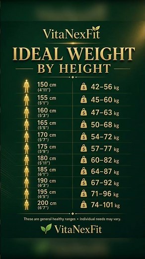 Ideal Weight by Height (Healthy Range Chart)