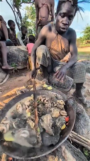 From Firewood to Feast | A Village Meal Prepared by an African Elder.🍲#shorts #cooking #eating