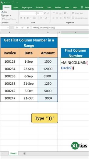 Excel Trick to Find First Column Number in Any Range | Excel Formula Trick | Excel Tips