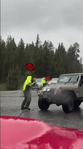 Just a day in the life of a flagger 🎥 @seymouroilandlube #asphaltpaving #flagger #construction