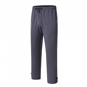 Cotton Sweatpants - Casual Open Bottom Straight Leg Pants with Zipper Pockets for Men Carbon Grey XL