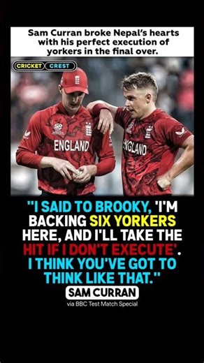 Sam Curran Explains the Mindset Behind His Perfect Final Over #samcurran #englandvsnepal #england