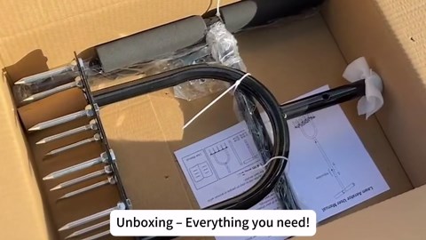 Lawn Aerator Spike Tool - Manual Grass Aerator with 15 Iron Spikes, Pre-Assembled Yard Aerator for Core Aeration, Dethatching, Heavy Duty T-Handle & Wide Foot Plate for Lawn Yard & Garden (Black)