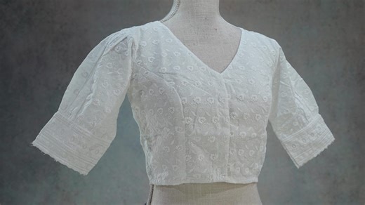 White Cotton Chikankari Saree Front Open V-neck Blouse Readymade Blouse | Indian Saree Blouse | Indo Western Blouse | Crop Ethnic Top - Etsy UK