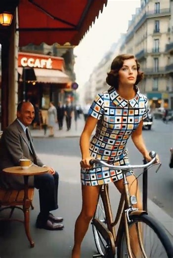 Fashionista on a Retro Bicycle