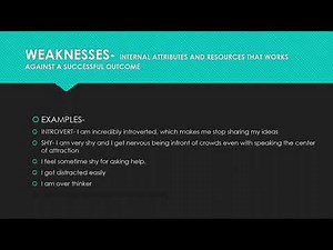 Personal SWOT analysis with example| Most asked question in interview | #personalSWOT #SWOTAnalysis