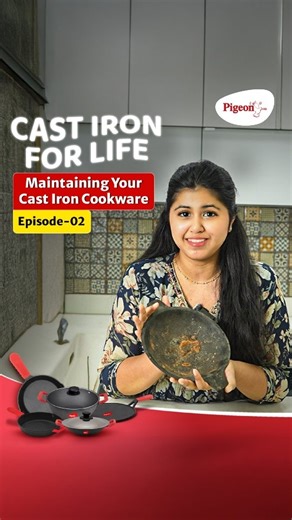 Rust on your cast iron cookware? No worries! Here’s an easy, step-by-step way to clean and restore your Pigeon Imperi Cookware to its original glory. #PigeonKitchenAppliances #CastIron | Pigeon Kitchen Appliances