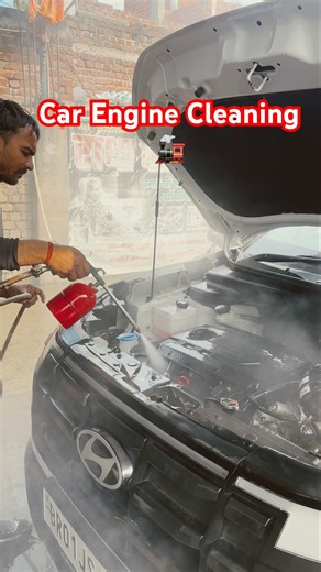 Car Engine Degreasing 💦 || Engine Cleaning Video #trending #enginecleaning #cars #shorts #video 🚘