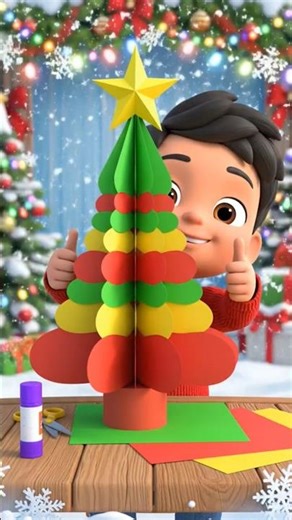 🎨 Make a Paper Christmas Tree 🎄 | Simple Kids Craft